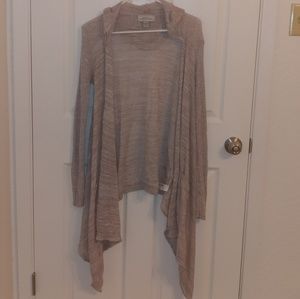 Hooded knit cardigan with pockets